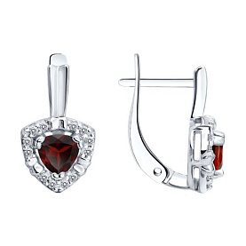 Серьги SOKOLOV - Серебро 925, Гранат, Фианит (арт. 92025339)