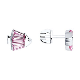 Серьги SOKOLOV - Серебро 925, Синтетический рубин (арт. 94025719)