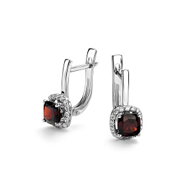 Серьги Дар - Серебро 925, Гранат, Фианит (арт. С-5159рс40400)