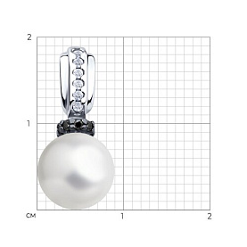 Подвеска SOKOLOV - Серебро 925, Жемчуг имитация, Фианит (арт. 94033283)