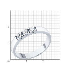 Кольцо SOKOLOV - Серебро 925, Swarovski (арт. 89010059)