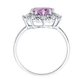 Кольцо Diamant - Серебро 925, Аметист, Фианит (арт. 94-310-02042-3)