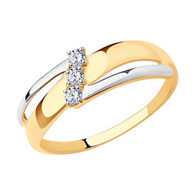 Кольцо SOKOLOV - Золото 585, Фианит (арт. 017220)