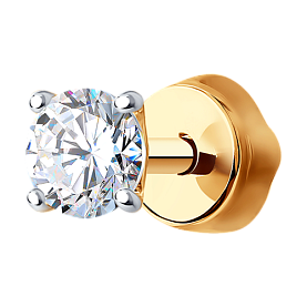 Серьга SOKOLOV - Золото 585, Фианит (арт. 170025)