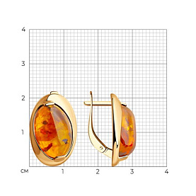 Серьги Diamant - Серебро 925, Янтарь пресс. (арт. 93-320-00477-1)