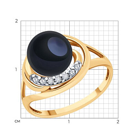 Кольцо Diamant - Серебро 925, Жемчуг культивированный, Фианит (арт. 93-310-01927-2)
