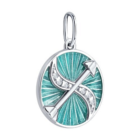 Подвеска Diamant - Серебро 925, Фианит, Эмаль (арт. 94-130-02358-1)