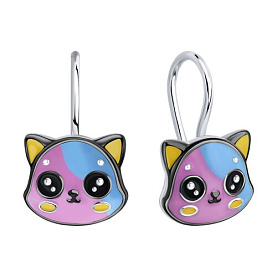 Серьги Diamant - Серебро 925, Эмаль (арт. 94-120-00135-1)