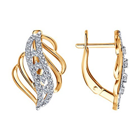 Серьги Diamant - Золото 585, Фианит (арт. 51-120-01025-1)