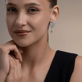 Серьги Diamant - Серебро 925, Топаз, Фианит (арт. 94-321-00111-1)