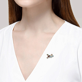 Брошь SOKOLOV - Золото 375, Родолит, Топаз, Фианит (арт. 37740200)