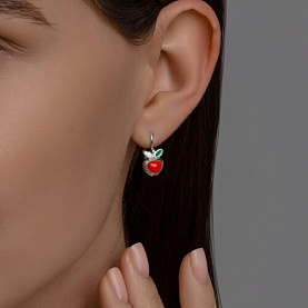 Серьги Diamant - Серебро 925, Фианит, Эмаль (арт. 94-120-02171-1)