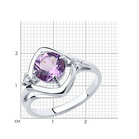 Кольцо Diamant - Серебро 925, Аметист, Фианит (арт. 94-310-00603-2)