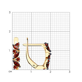 Серьги SOKOLOV - Золото 585, Гранат, Фианит (арт. 727615)