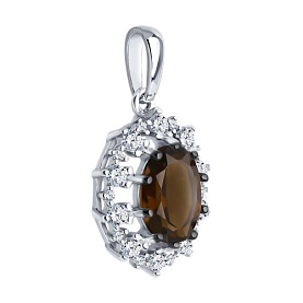Подвеска Diamant - Серебро 925, Раухтопаз, Фианит (арт. 94-330-02042-4)