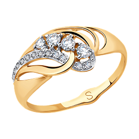 Кольцо SOKOLOV - Золото 375, Фианит (арт. 018035-4)
