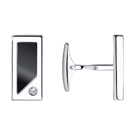 Запонки Diamant - Серебро 925, Синтетическая шпинель, Фианит (арт. 94-160-00366-1)