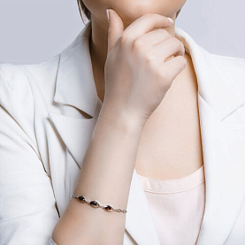 Браслет SOKOLOV - Серебро 925, Гранат, Фианит (арт. 92050092)