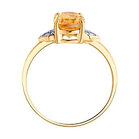 Кольцо SOKOLOV - Серебро 925, Фианит, Цитрин (арт. 92014617)