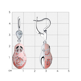 Серьги SOKOLOV - Серебро 925, Фианит, Эмаль (арт. 94023535)