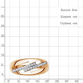 Кольцо Аквамарин - Серебро 925, Фианит (арт. 600753А.6)