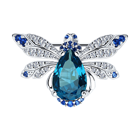 Брошь Diamant - Серебро 925, Синтетический ситалл , Фианит (арт. 92040052)