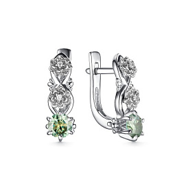 Серьги Дар - Серебро 925, Синтетический муассанит, Фианит (арт. С-3962рс1613900)