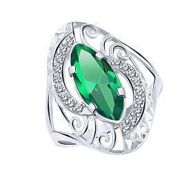 Кольцо Атолл - Серебро 925, Фианит (арт. 10390ас2-925)