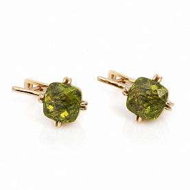 Серьги ЮФ Династия - Золото 375, Синтетический ситалл (арт. 000182-5260)