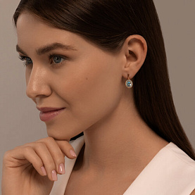 Серьги Diamant - Золото 585, Топаз, Эмаль (арт. 51-320-02509-1)