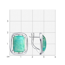 Серьги Diamant - Серебро 925, Амазонит (арт. 94-320-00897-1)