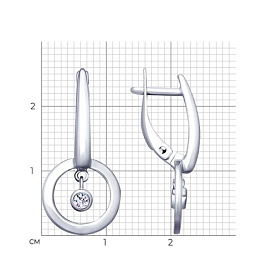 Серьги SOKOLOV - Серебро 925, Фианит (арт. 94022964)
