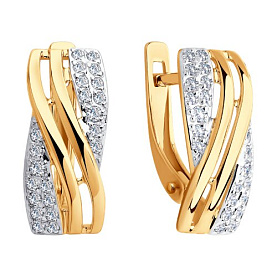 Серьги SOKOLOV - Золото 375, Фианит (арт. 028213-4)