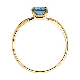 Кольцо SOKOLOV - Золото 375, Топаз, Фианит (арт. 37715945)
