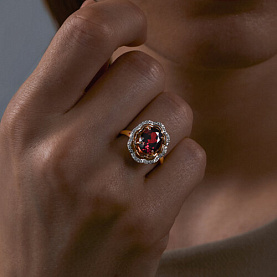 Кольцо Diamant - Золото 585, Гранат, Фианит (арт. 51-310-02510-2)