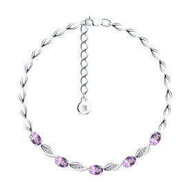 Браслет SOKOLOV - Серебро 925, Аметист, Фианит (арт. 92050096)