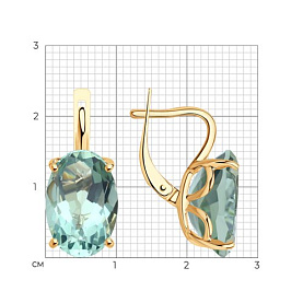 Серьги SOKOLOV - Золото 585, Синтетический кварц (арт. 728230)