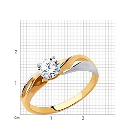 Кольцо SOKOLOV - Золото 375, Фианит (арт. 018321-4)