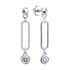 Серьги SOKOLOV - Серебро 925, Фианит (арт. 94026040)