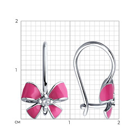 Серьги Diamant - Серебро 925, Фианит, Эмаль (арт. 94-120-02150-1)