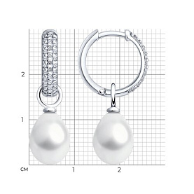 Серьги SOKOLOV - Серебро 925, Жемчуг культивированный, Фианит (арт. 92022812)
