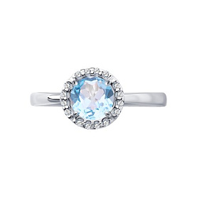 Кольцо SOKOLOV - Серебро 925, Топаз, Фианит (арт. 92011016)