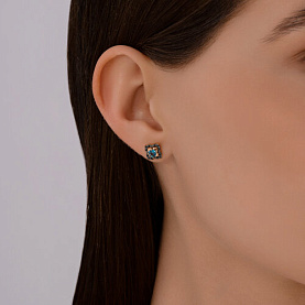 Серьги SOKOLOV - Золото 585, Топаз, Фианит (арт. 728974)