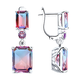 Серьги SOKOLOV - Серебро 925, Синтетический ситалл , Фианит (арт. 92021949)