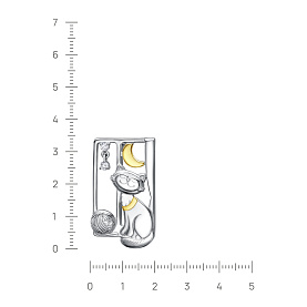Брошь Кабаровских - Серебро 925, Фианит (арт. 5-171-7987)