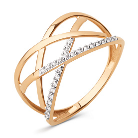 Кольцо ЮФ Династия - Золото 585, Фианит (арт. 025951-1102)