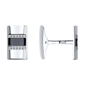 Запонки SOKOLOV - Серебро 925, Фианит, Эмаль (арт. 94160019)