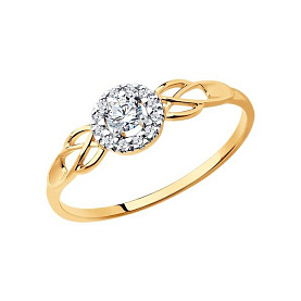 Кольцо SOKOLOV - Золото 585, Фианит (арт. 019125)