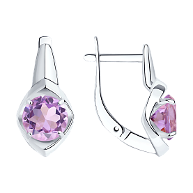 Серьги Diamant - Серебро 925, Аметист (арт. 94-320-00783-2)