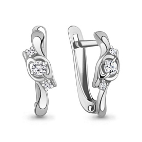 Серьги Аквамарин - Серебро 925, Фианит (арт. 49779А.5)